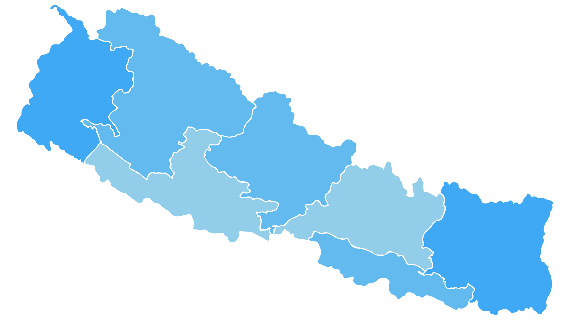 Map of Nepal showing AEGIS service coverage